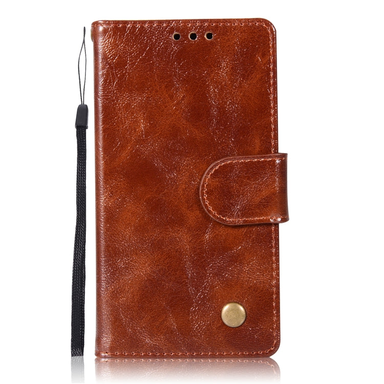 For Lenovo A2010 Retro Copper Button Crazy Horse Horizontal Flip PU Leather Case with Holder & Card Slots & Wallet & Lanyard