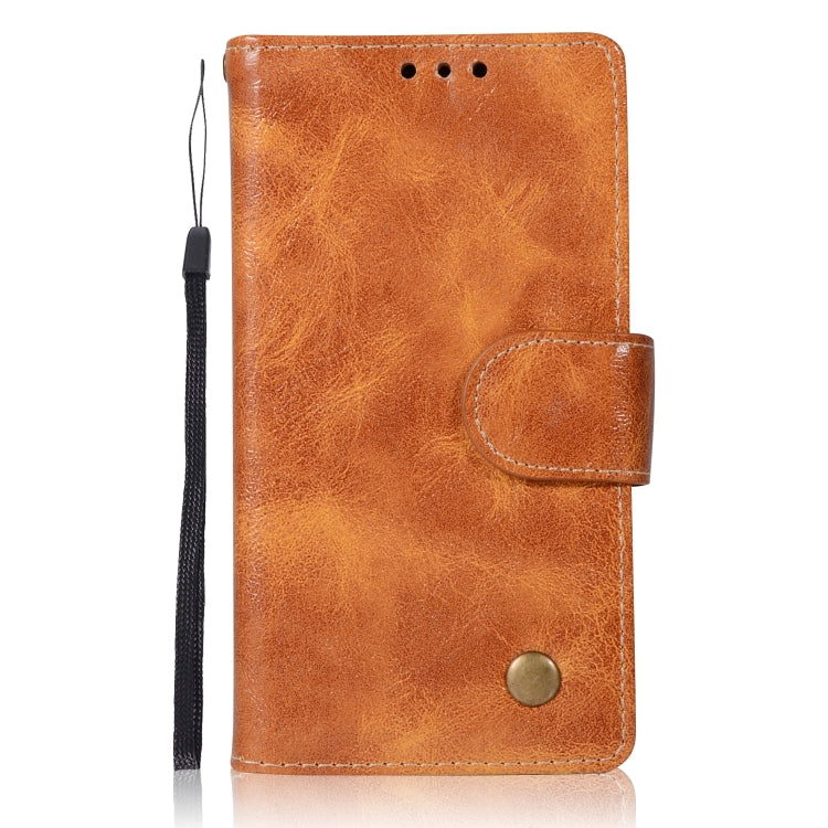 For Lenovo A2010 Retro Copper Button Crazy Horse Horizontal Flip PU Leather Case with Holder & Card Slots & Wallet & Lanyard