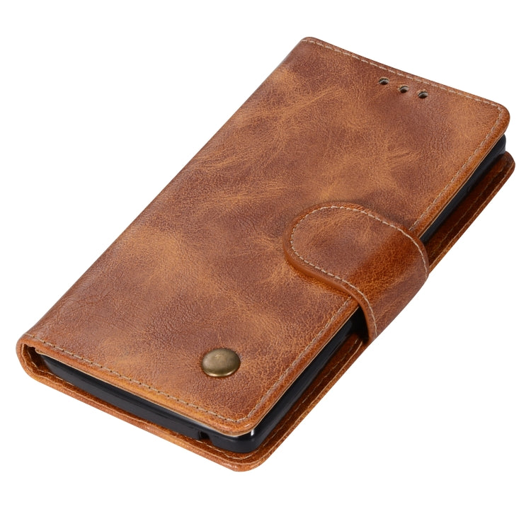 For Lenovo A2010 Retro Copper Button Crazy Horse Horizontal Flip PU Leather Case with Holder & Card Slots & Wallet & Lanyard