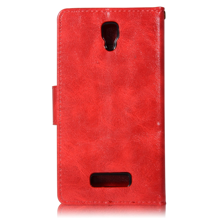 For Lenovo A2010 Retro Copper Button Crazy Horse Horizontal Flip PU Leather Case with Holder & Card Slots & Wallet & Lanyard