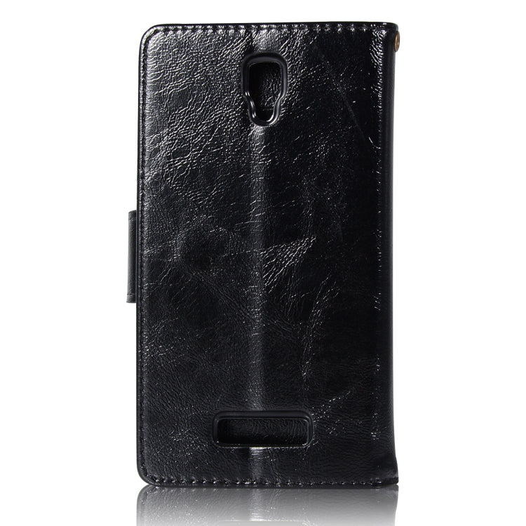 For Lenovo A2010 Retro Copper Button Crazy Horse Horizontal Flip PU Leather Case with Holder & Card Slots & Wallet & Lanyard