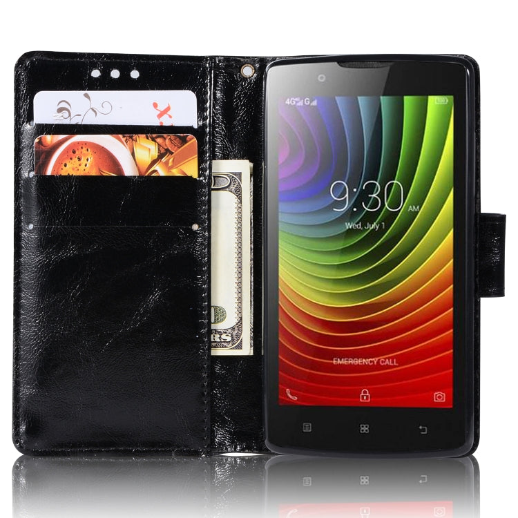 For Lenovo A2010 Retro Copper Button Crazy Horse Horizontal Flip PU Leather Case with Holder & Card Slots & Wallet & Lanyard