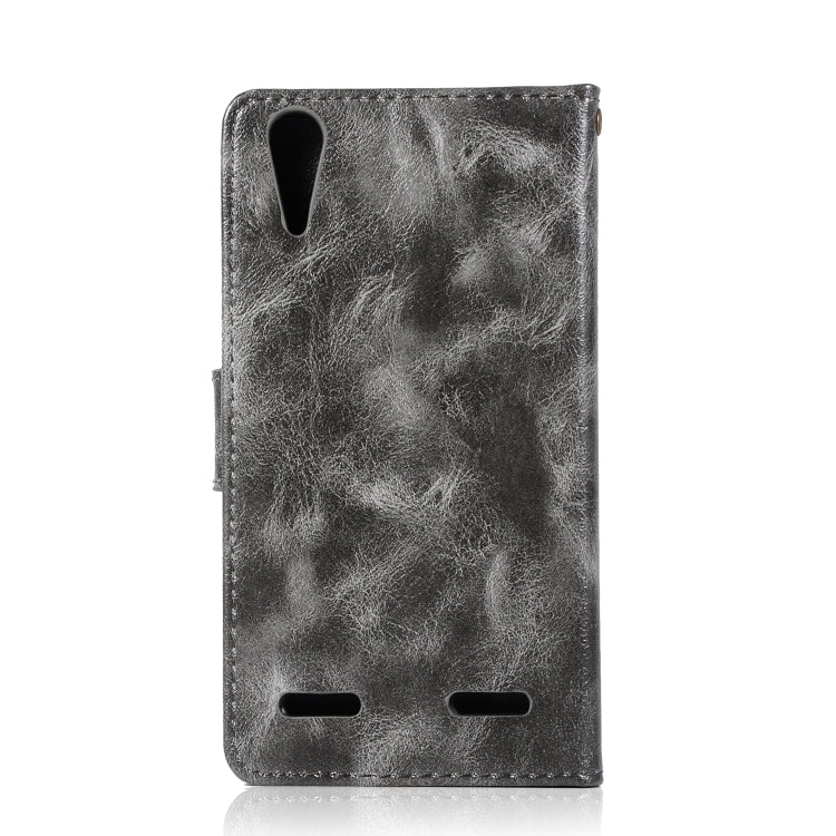 For Lenovo A6000 Retro Copper Button Crazy Horse Horizontal Flip PU Leather Case with Holder & Card Slots & Wallet & Lanyard