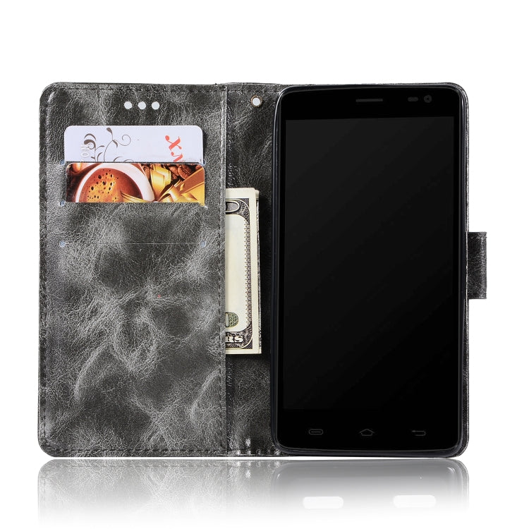 For Lenovo A6000 Retro Copper Button Crazy Horse Horizontal Flip PU Leather Case with Holder & Card Slots & Wallet & Lanyard