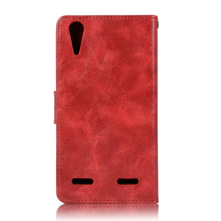 For Lenovo A6000 Retro Copper Button Crazy Horse Horizontal Flip PU Leather Case with Holder & Card Slots & Wallet & Lanyard