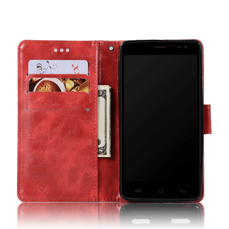 For Lenovo A6000 Retro Copper Button Crazy Horse Horizontal Flip PU Leather Case with Holder & Card Slots & Wallet & Lanyard