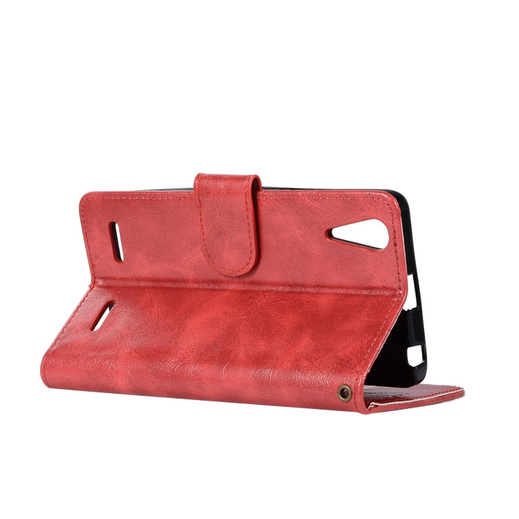 For Lenovo A6000 Retro Copper Button Crazy Horse Horizontal Flip PU Leather Case with Holder & Card Slots & Wallet & Lanyard