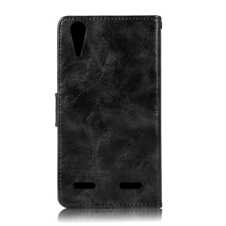 For Lenovo A6000 Retro Copper Button Crazy Horse Horizontal Flip PU Leather Case with Holder & Card Slots & Wallet & Lanyard