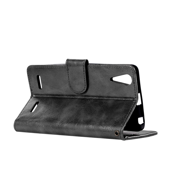 For Lenovo A6000 Retro Copper Button Crazy Horse Horizontal Flip PU Leather Case with Holder & Card Slots & Wallet & Lanyard