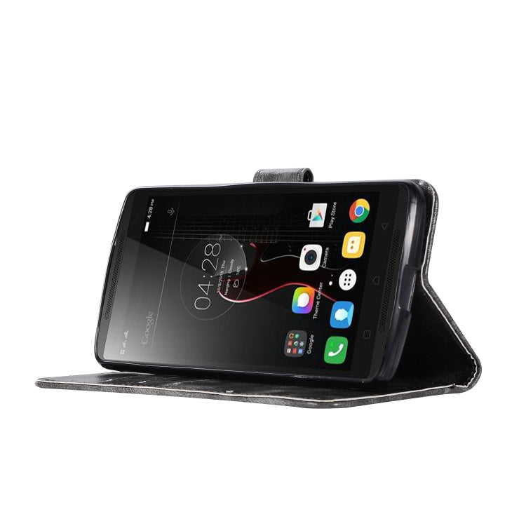 For Lenovo A7010 Retro Copper Button Crazy Horse Horizontal Flip PU Leather Case with Holder & Card Slots & Wallet & Lanyard