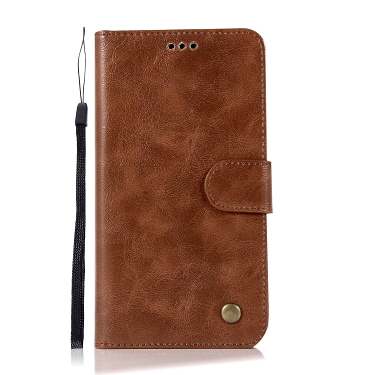 For Lenovo A7010 Retro Copper Button Crazy Horse Horizontal Flip PU Leather Case with Holder & Card Slots & Wallet & Lanyard