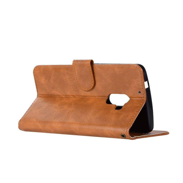 For Lenovo A7010 Retro Copper Button Crazy Horse Horizontal Flip PU Leather Case with Holder & Card Slots & Wallet & Lanyard
