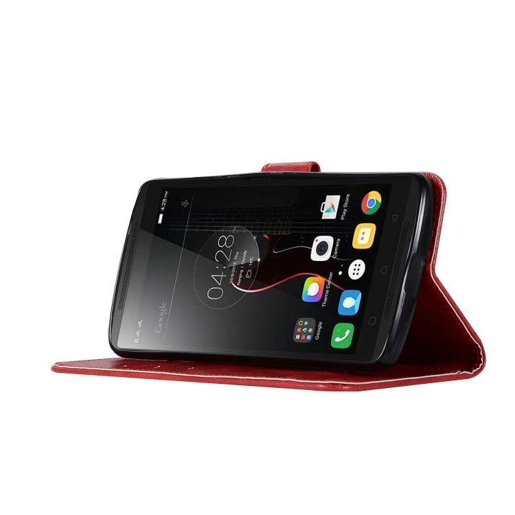 For Lenovo A7010 Retro Copper Button Crazy Horse Horizontal Flip PU Leather Case with Holder & Card Slots & Wallet & Lanyard