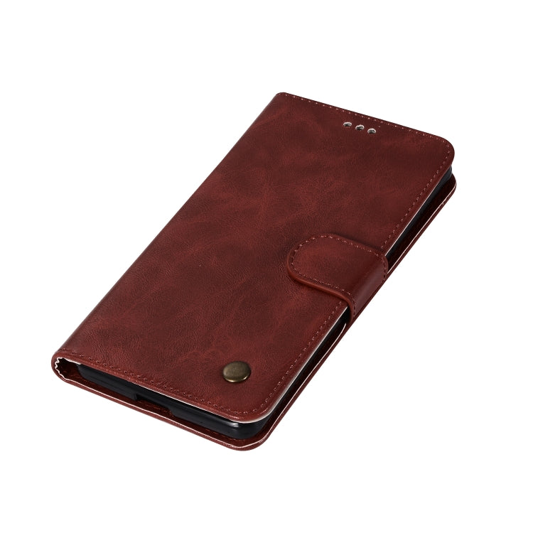 For Lenovo K5 Note Retro Copper Button Crazy Horse Horizontal Flip PU Leather Case with Holder & Card Slots & Wallet & Lanyard