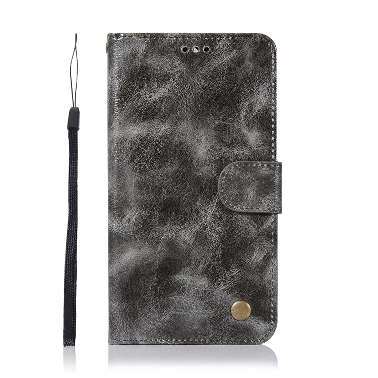 For Lenovo K5 Note Retro Copper Button Crazy Horse Horizontal Flip PU Leather Case with Holder & Card Slots & Wallet & Lanyard