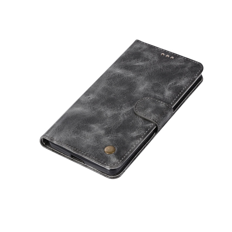 For Lenovo K5 Note Retro Copper Button Crazy Horse Horizontal Flip PU Leather Case with Holder & Card Slots & Wallet & Lanyard
