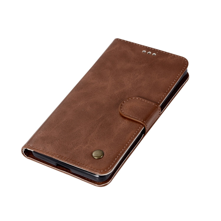 For Lenovo K5 Note Retro Copper Button Crazy Horse Horizontal Flip PU Leather Case with Holder & Card Slots & Wallet & Lanyard