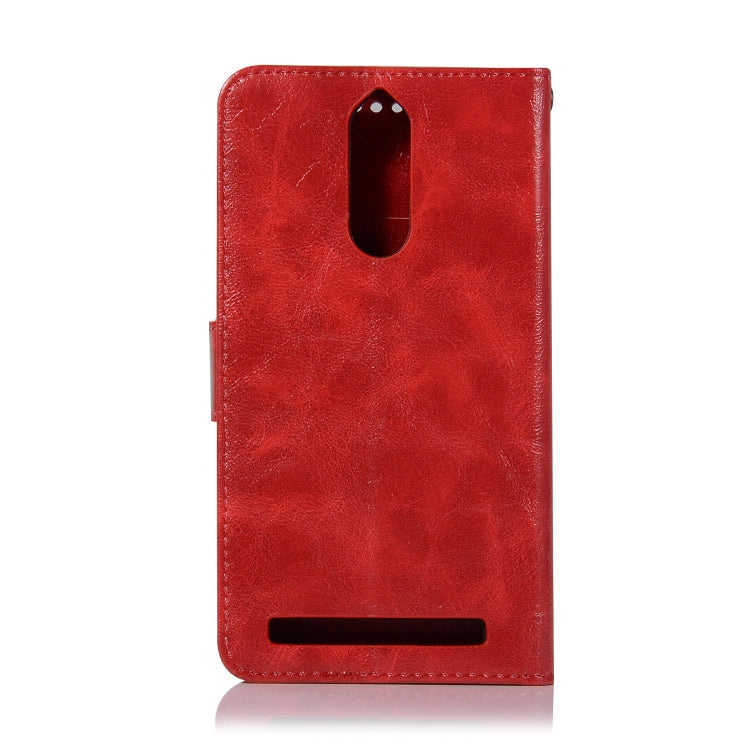 For Lenovo K5 Note Retro Copper Button Crazy Horse Horizontal Flip PU Leather Case with Holder & Card Slots & Wallet & Lanyard
