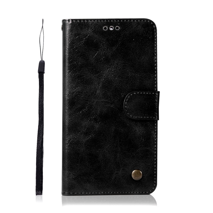 For Lenovo K5 Note Retro Copper Button Crazy Horse Horizontal Flip PU Leather Case with Holder & Card Slots & Wallet & Lanyard