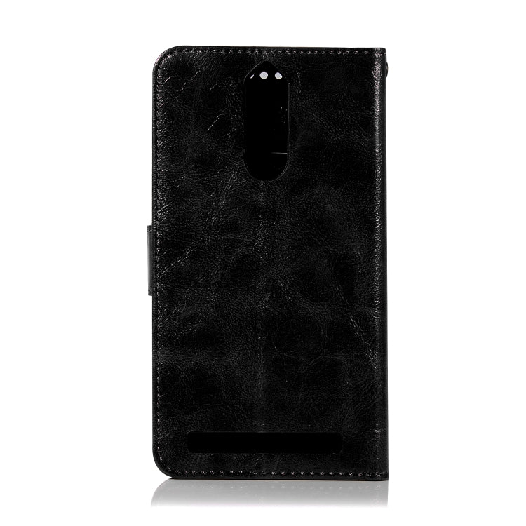 For Lenovo K5 Note Retro Copper Button Crazy Horse Horizontal Flip PU Leather Case with Holder & Card Slots & Wallet & Lanyard