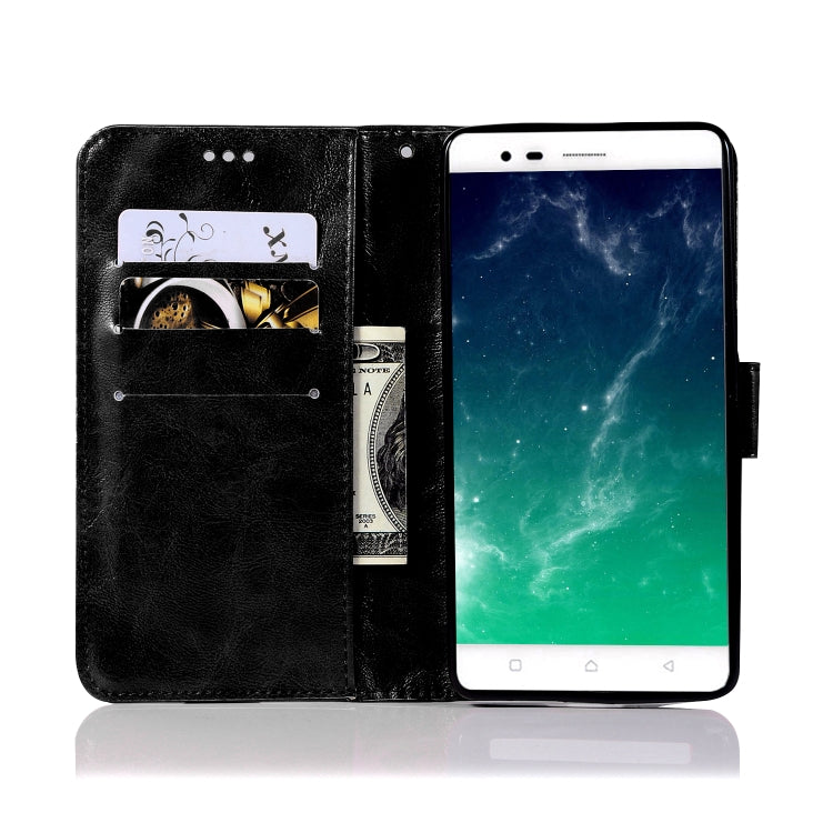 For Lenovo K5 Note Retro Copper Button Crazy Horse Horizontal Flip PU Leather Case with Holder & Card Slots & Wallet & Lanyard