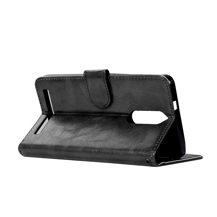 For Lenovo K5 Note Retro Copper Button Crazy Horse Horizontal Flip PU Leather Case with Holder & Card Slots & Wallet & Lanyard
