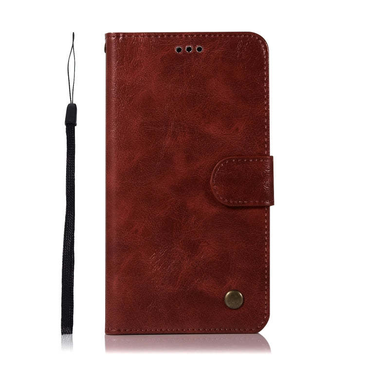 For Lenovo K6 Note Retro Copper Button Crazy Horse Horizontal Flip PU Leather Case with Holder & Card Slots & Wallet & Lanyard