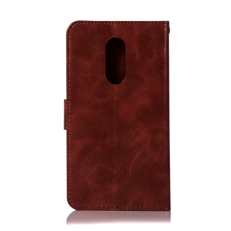 For Lenovo K6 Note Retro Copper Button Crazy Horse Horizontal Flip PU Leather Case with Holder & Card Slots & Wallet & Lanyard