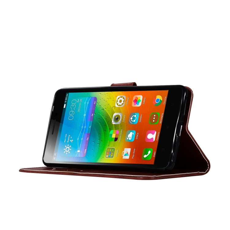 For Lenovo K6 Note Retro Copper Button Crazy Horse Horizontal Flip PU Leather Case with Holder & Card Slots & Wallet & Lanyard