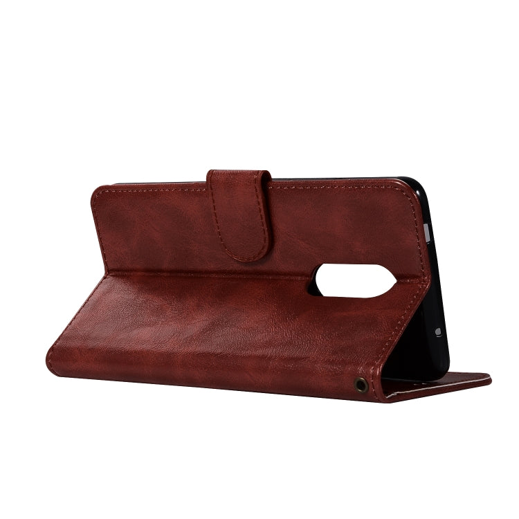 For Lenovo K6 Note Retro Copper Button Crazy Horse Horizontal Flip PU Leather Case with Holder & Card Slots & Wallet & Lanyard