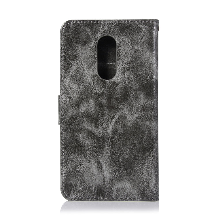 For Lenovo K6 Note Retro Copper Button Crazy Horse Horizontal Flip PU Leather Case with Holder & Card Slots & Wallet & Lanyard