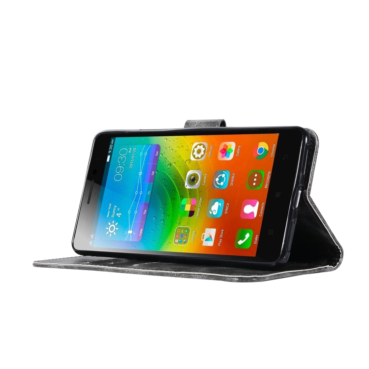 For Lenovo K6 Note Retro Copper Button Crazy Horse Horizontal Flip PU Leather Case with Holder & Card Slots & Wallet & Lanyard