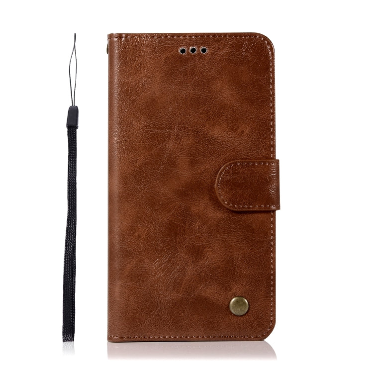 For Lenovo K6 Note Retro Copper Button Crazy Horse Horizontal Flip PU Leather Case with Holder & Card Slots & Wallet & Lanyard