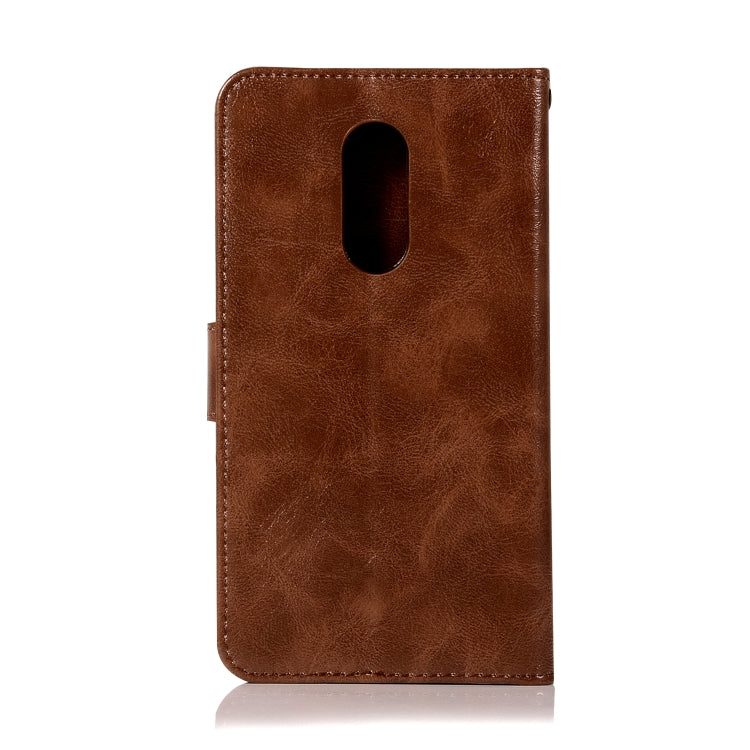 For Lenovo K6 Note Retro Copper Button Crazy Horse Horizontal Flip PU Leather Case with Holder & Card Slots & Wallet & Lanyard