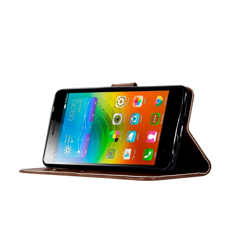 For Lenovo K6 Note Retro Copper Button Crazy Horse Horizontal Flip PU Leather Case with Holder & Card Slots & Wallet & Lanyard