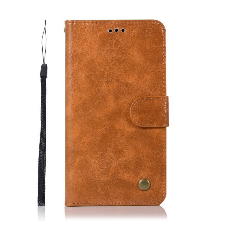 For Lenovo K6 Note Retro Copper Button Crazy Horse Horizontal Flip PU Leather Case with Holder & Card Slots & Wallet & Lanyard