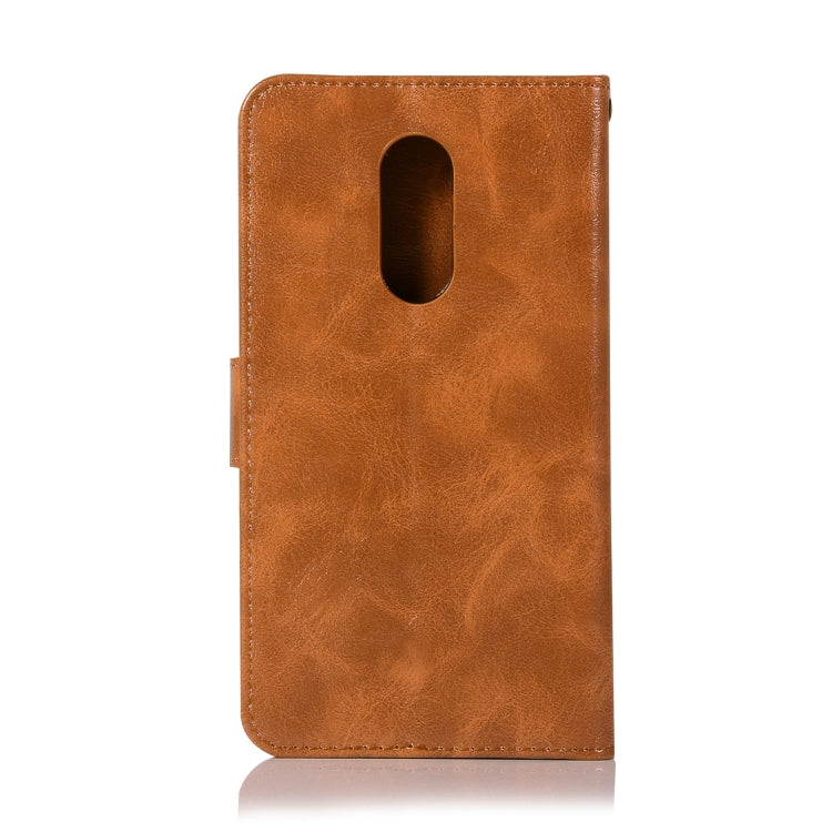 For Lenovo K6 Note Retro Copper Button Crazy Horse Horizontal Flip PU Leather Case with Holder & Card Slots & Wallet & Lanyard