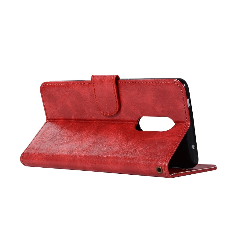 For Lenovo K6 Note Retro Copper Button Crazy Horse Horizontal Flip PU Leather Case with Holder & Card Slots & Wallet & Lanyard