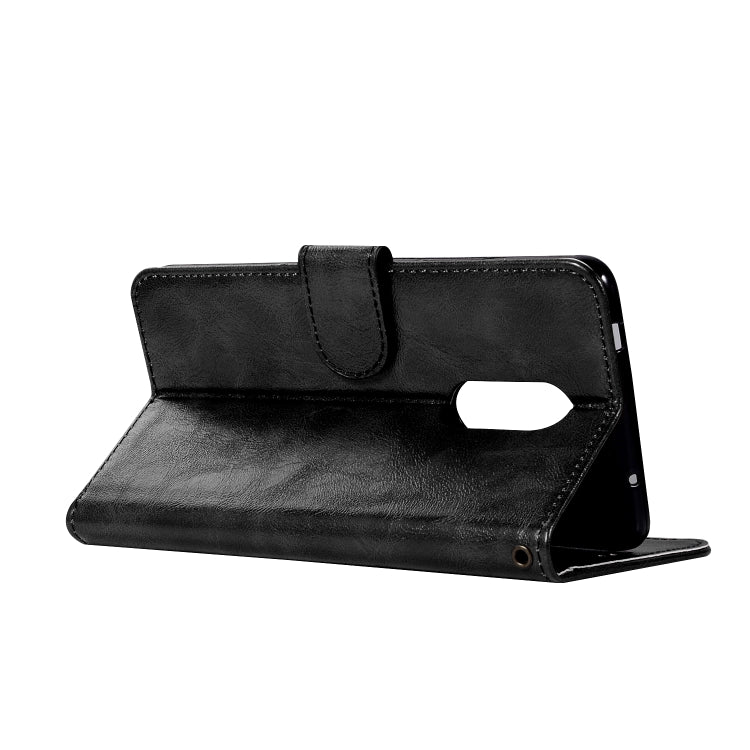 For Lenovo K6 Note Retro Copper Button Crazy Horse Horizontal Flip PU Leather Case with Holder & Card Slots & Wallet & Lanyard