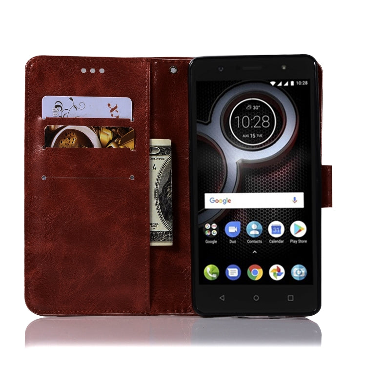 For Lenovo K8 Note Retro Copper Button Crazy Horse Horizontal Flip PU Leather Case with Holder & Card Slots & Wallet & Lanyard