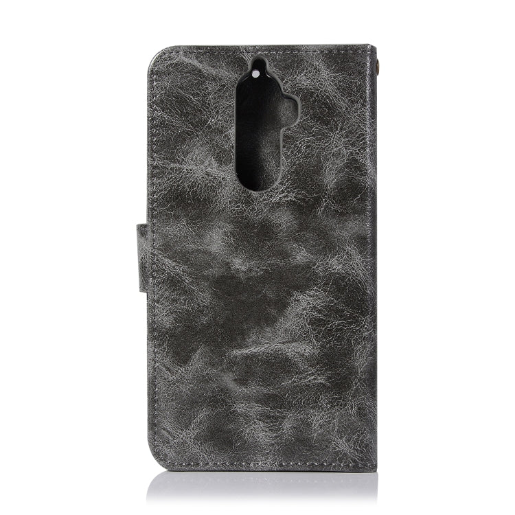 For Lenovo K8 Note Retro Copper Button Crazy Horse Horizontal Flip PU Leather Case with Holder & Card Slots & Wallet & Lanyard