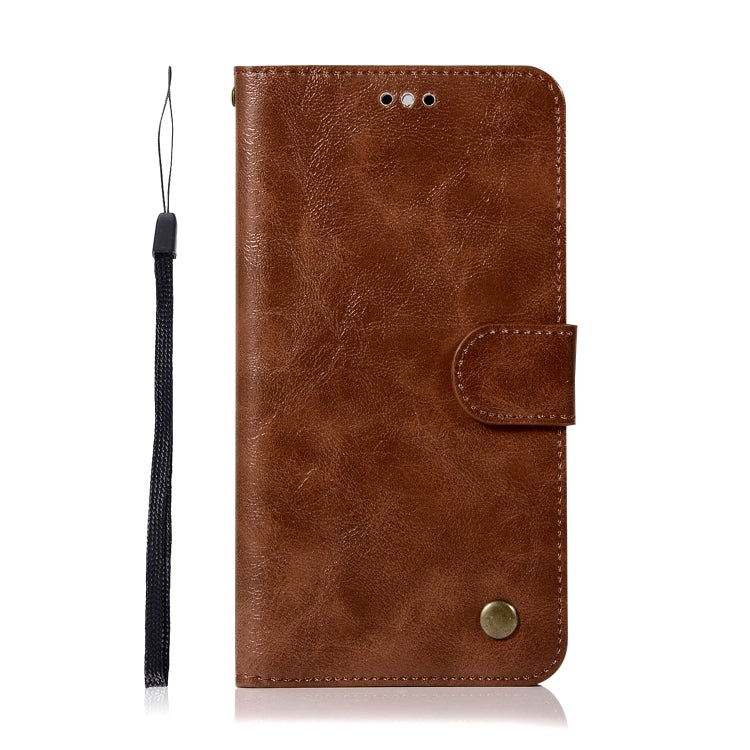 For Lenovo K8 Note Retro Copper Button Crazy Horse Horizontal Flip PU Leather Case with Holder & Card Slots & Wallet & Lanyard