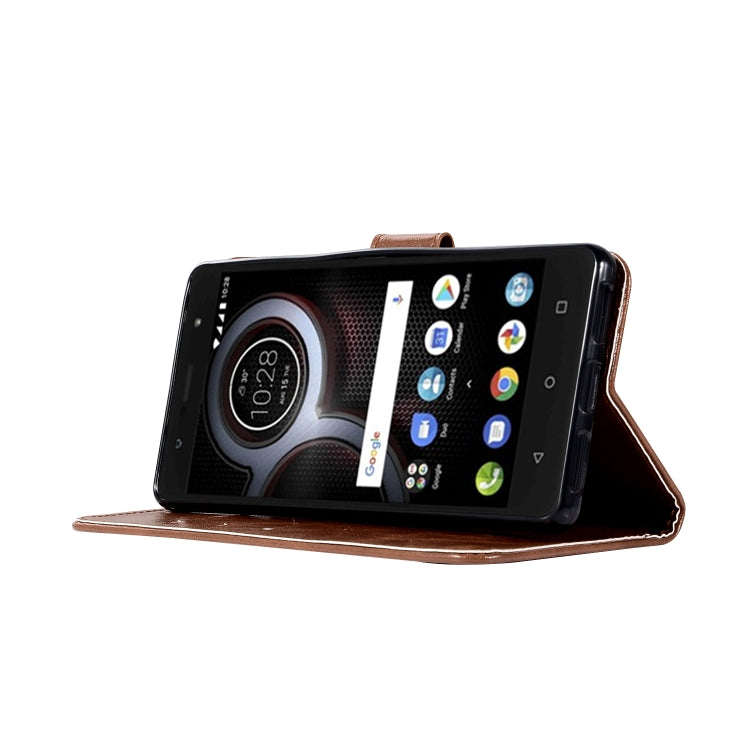 For Lenovo K8 Note Retro Copper Button Crazy Horse Horizontal Flip PU Leather Case with Holder & Card Slots & Wallet & Lanyard