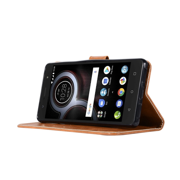 For Lenovo K8 Note Retro Copper Button Crazy Horse Horizontal Flip PU Leather Case with Holder & Card Slots & Wallet & Lanyard