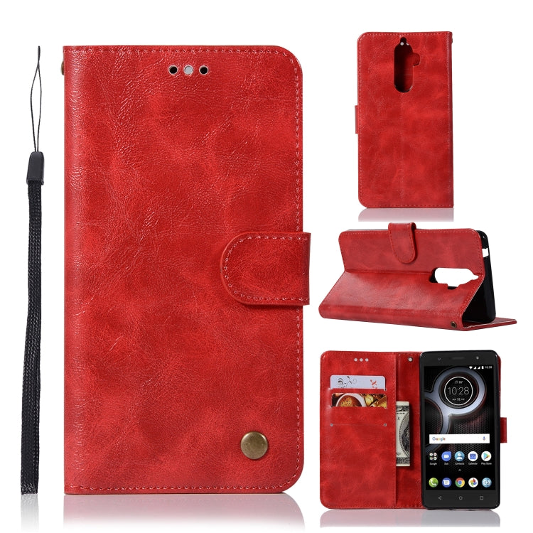 For Lenovo K8 Note Retro Copper Button Crazy Horse Horizontal Flip PU Leather Case with Holder & Card Slots & Wallet & Lanyard
