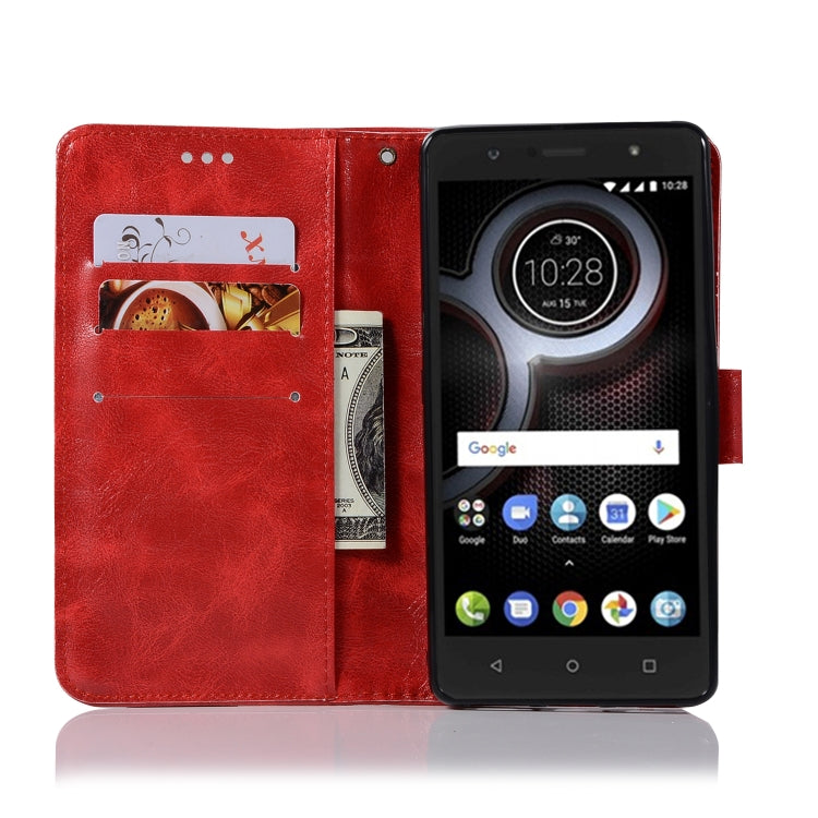 For Lenovo K8 Note Retro Copper Button Crazy Horse Horizontal Flip PU Leather Case with Holder & Card Slots & Wallet & Lanyard