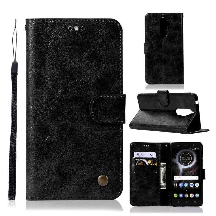 For Lenovo K8 Note Retro Copper Button Crazy Horse Horizontal Flip PU Leather Case with Holder & Card Slots & Wallet & Lanyard