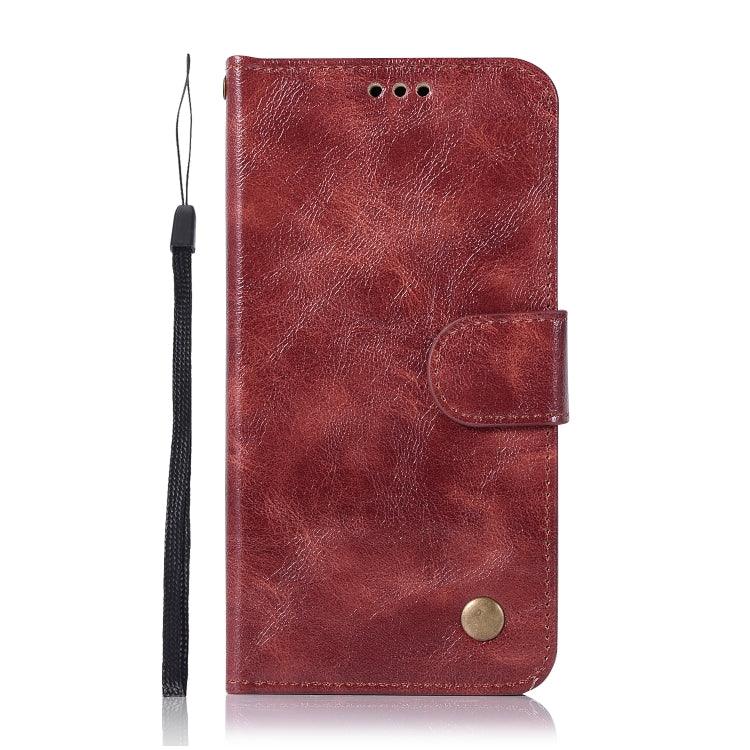 For Lenovo K6 Retro Copper Button Crazy Horse Horizontal Flip PU Leather Case with Holder & Card Slots & Wallet & Lanyard
