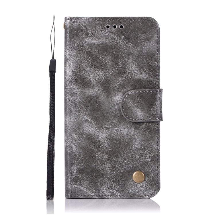 For Lenovo K6 Retro Copper Button Crazy Horse Horizontal Flip PU Leather Case with Holder & Card Slots & Wallet & Lanyard