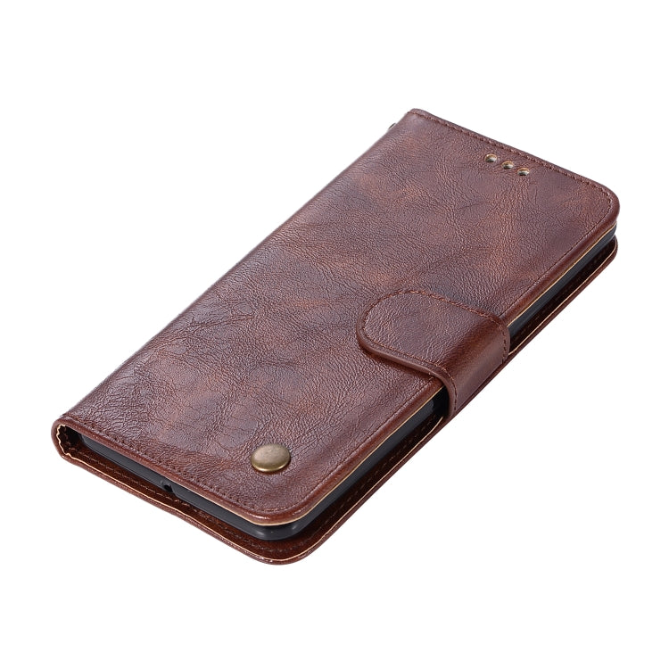 For Lenovo K6 Retro Copper Button Crazy Horse Horizontal Flip PU Leather Case with Holder & Card Slots & Wallet & Lanyard